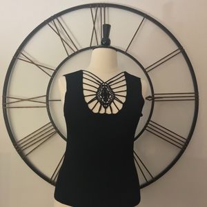 Avione Black Ribbed Sleeveless Top Size XL